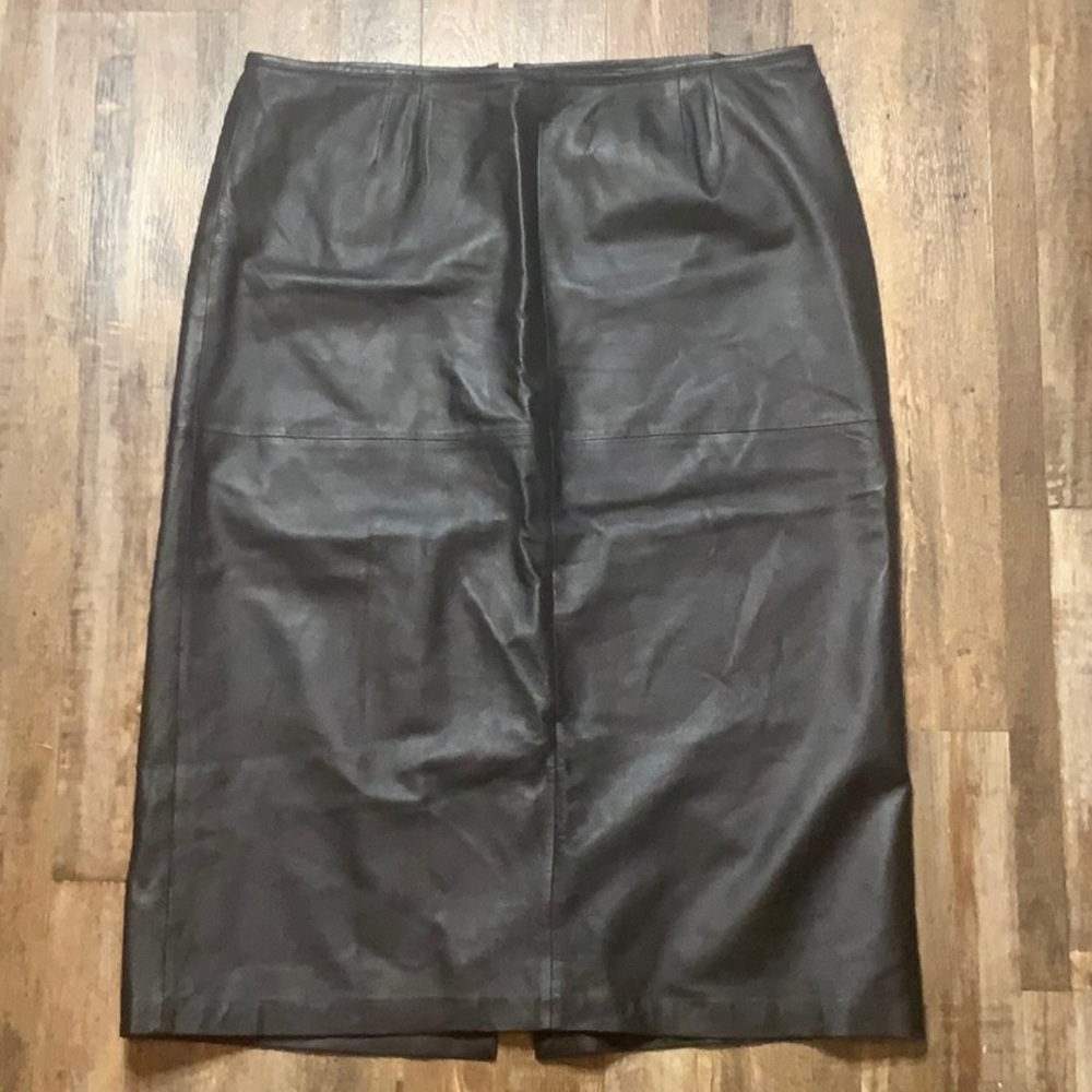Skirt, venezia brand black leather like size 24